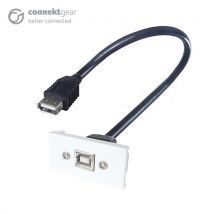 connektgear 0.2m AV Snap-In USB 2 Type B Module 25 x 50mm - Socket to
