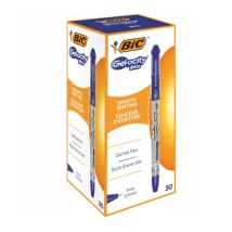 BIC Gel-ocity Stic Gel Rollerball Pen 0.5mm Line Blue (Pack 30) - CEL1