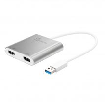 j5create JUA365 USB™ 3.0 to Dual HDMI Multi-Monitor Adapter. Silver