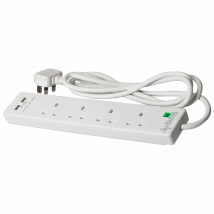 SMJ Electrical SMJ 4 Socket Extension Lead 13A with 2x USB-A Ports 2m