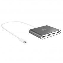 j5create JCA366-N USB-C™ to 4-Port HDMI™ Multi-Monitor Adapter. Silver