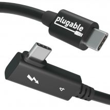 Plugable Technologies Thunderbolt 4 Cable Right Angle 40Gbps with 240W
