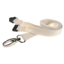 Digital ID White Bamboo Lanyards 10mm with Metal Lobster Clip (Pack of