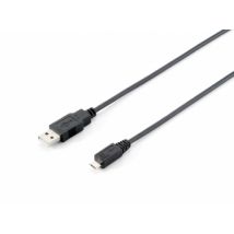 Equip USB 2.0 Type A to Micro-B Cable. 1.0m . Black