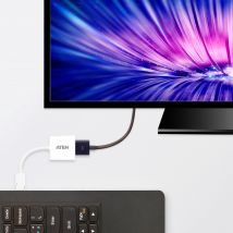 ATEN DisplayPort to HDMI converter. PC: Up to UXGA / HDTV: Up to 1080i