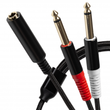 ProSound Twin 1/4&quot; 6.3mm 2 Pole Jack Plugs to Single 1/4&quot; 6.
