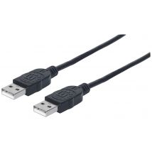 Manhattan USB-A to USB-A Cable. 1m. Male to Male. 480 Mbps (USB 2.0).
