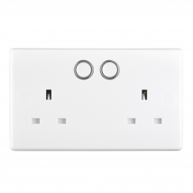 BG Electrical Slim Nexus Double Switched 13A Power Socket + Smart Home