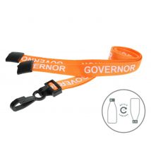 Digital ID 15mm Recycled Orange Governor Lanyards with Plastic J Clip