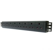 POWERDATA 8 WAY 19 INCH RACK PDU UK SKTS TO 13A PLUG - HORIZONTAL