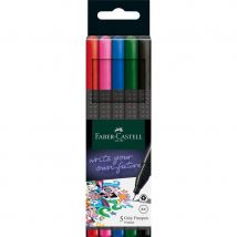 Faber-Castell 151604 fineliner Fine Black, Blue, Green, Pink, Red 5 pc