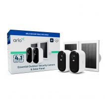 Arlo Essential 2K Outdoor Security Camera &amp; Solar Panel. 2-pack