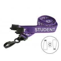 Digital ID 15mm Recycled Purple Student Lanyards with Breakaway and Pl
