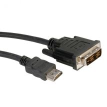 ROLINE DVI Cable. DVI (18+1) M - HDMI M 2 m