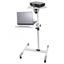 ProperAV Mobile Desk Workstation &amp; Projector Stand - White