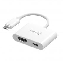 j5create JCA152 USB-C® to 4K HDMI™ Adapter with Power Delivery. Black