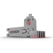 Lindy USB Port Blocker - Pack of 4. Colour Code: Pink
