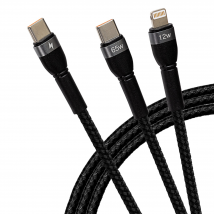 Maplin 2-in-1 USB-C to Multi-Charging USB-C 65W &amp; Lightning 12W Br