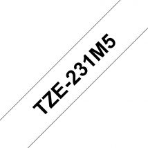 Brother TZE-231M5 DirectLabel black on white Laminat 12mm x 8m Pack=5