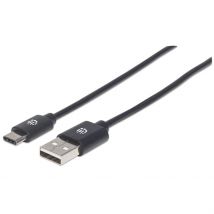 Manhattan USB-C to USB-A Cable. 1m. Male to Male. Black. 480 Mbps (USB