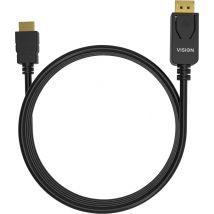 Vision TC 2MDPHDMI/BL video cable adapter 2 m DisplayPort HDMI Type A