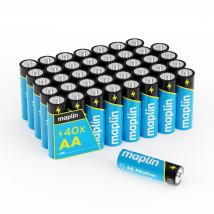 Maplin AA LR6 1.5V Alkaline Batteries 7 Year Shelf Life High Performan