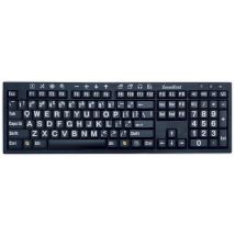 Ai Squared Zoomtext Keyboard - White letters on Black keys-  USB.