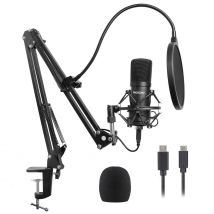 ProSound USB Condenser Cardioid Microphone with Boom Arm Kit inc Pop F