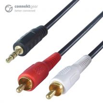 connektgear 3m 3.5mm Stereo to 2 x RCA/Phono Audio Cable - Male to Mal