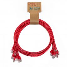 Cablenet 1m Cat6 RJ45 Red U/UTP LSOH 30AWG Slim Snagless Booted Patch