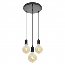 4lite Decorative 3 Light Circular Ceiling Pendant inc 3x G125 Globe Sm