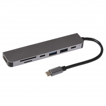 Nikkai USB-C Multiport Hub to 2x USB-A 3.0 / HDMI / 2x USB-C / SD &amp