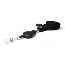 Digital ID 16mm Black Tubular Flexiweave Breakaway Lanyards with attac