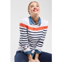 Pull marin manches boutonnées - coton