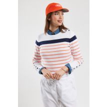 Pull marin manches boutonnées - coton