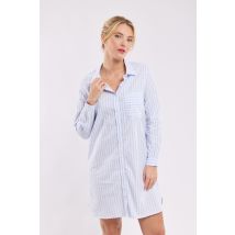 Robe chemise rayée - coton et lin