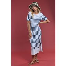 Robe longue rayée - coton rustique