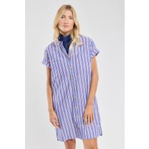 Robe chemise rayée - coton et lin
