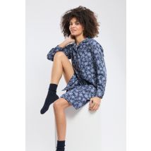Chemise de nuit motifs fleurs - coton