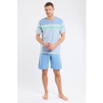Pyjama haut rayé et short - coton