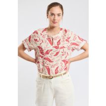 Blouse motifs végétaux - lin