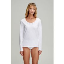 T-shirt manches longues avec dentelle - coton léger issu de l'agriculture biologique