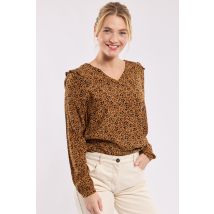 Blouse col V imprimée