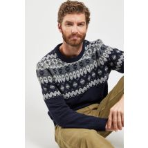 ARMOR-LUX Pull jacquard - laine recyclée Homme Marine deep S