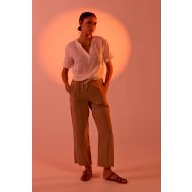 Pantalon coupe large - lin