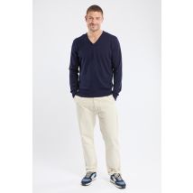 Pull col V - coton