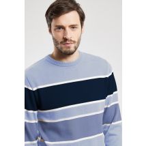 BERAC Pull larges rayures - coton Homme Eventide/Marine Deep/Heron M