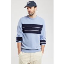 BERAC Pull bicolore - coton Homme Eventide/Marine Deep/Blanc M