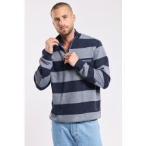 Sweat rayé col zippé