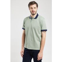 BERAC Polo bicolore - coton léger Homme Lily Pad/Marine Deep/Blanc L